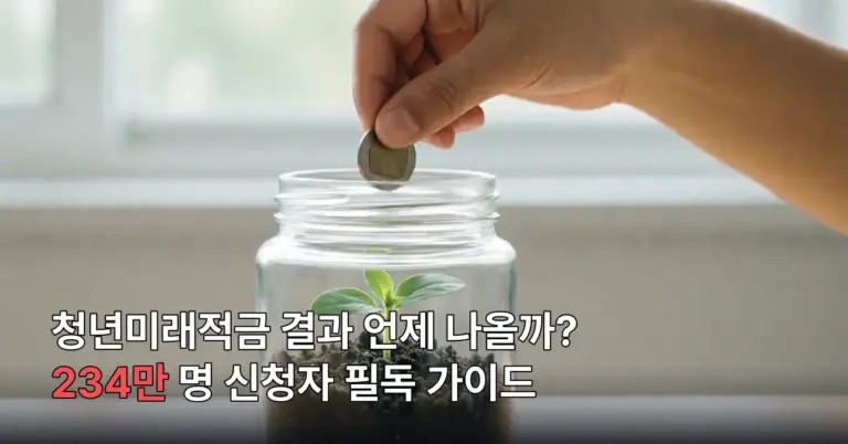 투명한 유리병에 동전을 넣는 손과 병 안에서 자라는 새싹